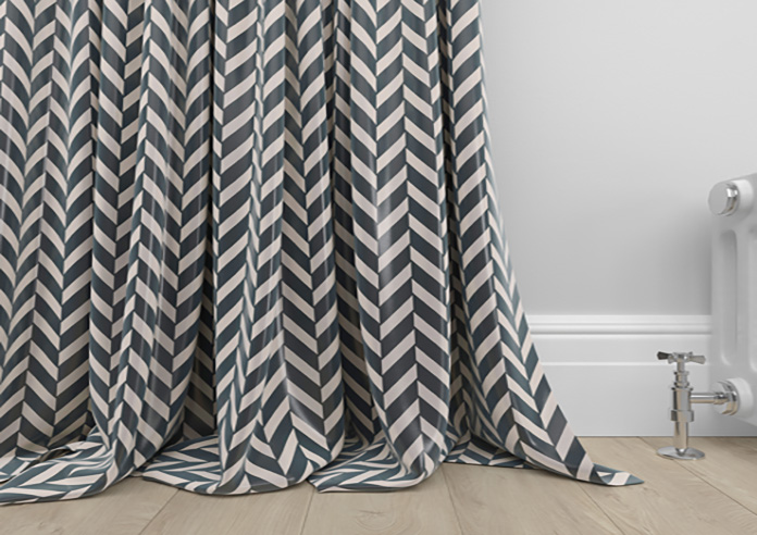 Chevron Stripe, Charcoal - Made to Measure Curtains - Image 6